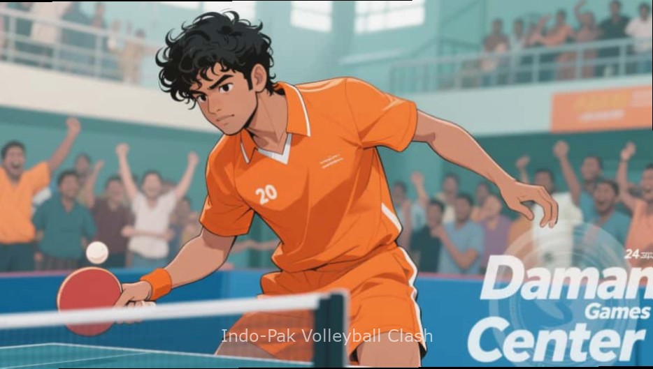 Indo-Pak Volleyball Clash - Indian Team Strategy Indo-Pak Volleyball Clash strategy guide showing Indian team formation